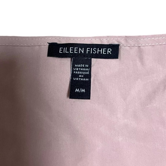 Eileen Fisher Sandwashed Tencel Blouse Bateau Neck Top Women M Pink - Picture 4 of 9